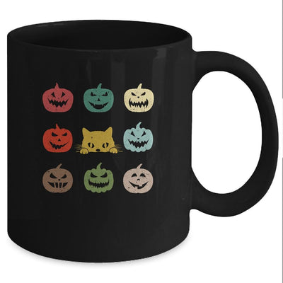 Retro Vintage Cat Pumpkin Halloween Costume Mug-Coffee Mug-Mug-Black