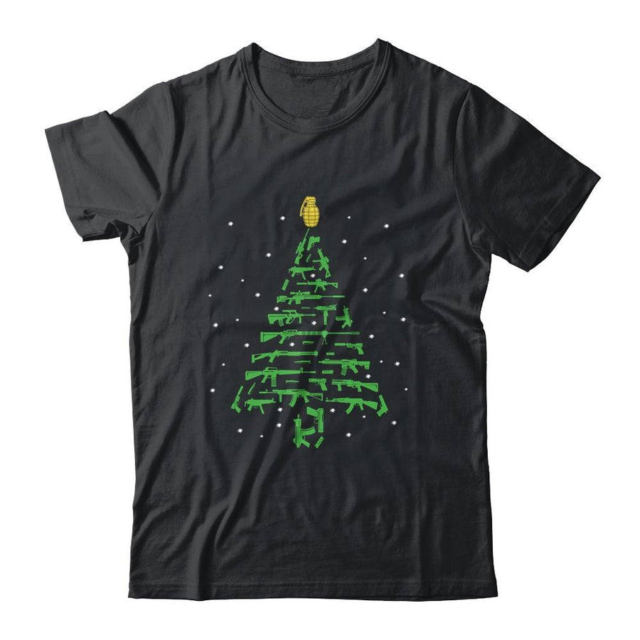 Rifle Weapon Gun Christmas Tree For Weapon Patriots-T-Shirt & Sweatshirt-Classic T-Shirt-Black