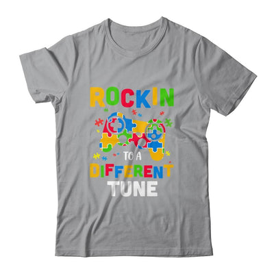 Rocking To A Different Tune Autism Awareness Gamer Kids-T-Shirt & Hoodie-Classic T-Shirt-Sport Grey