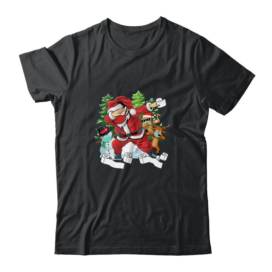 Santa And Friends Wearing Mask New Christmas Quarantine-T-Shirt & Sweatshirt-Classic T-Shirt-Black