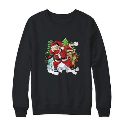 Santa And Friends Wearing Mask New Christmas Quarantine-T-Shirt & Sweatshirt-Crewneck Sweatshirt-Black