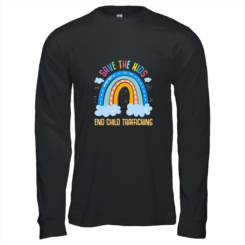 Save The Kids End Child Trafficking-T-Shirt & Hoodie-Long Sleeve T-Shirt-Black