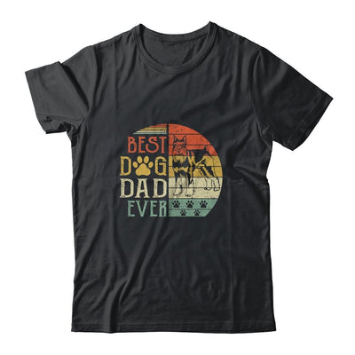 Schnauzer Best Dog Dad Ever Vintage Father's Day Retro-T-Shirt & Hoodie-Classic T-Shirt-Black