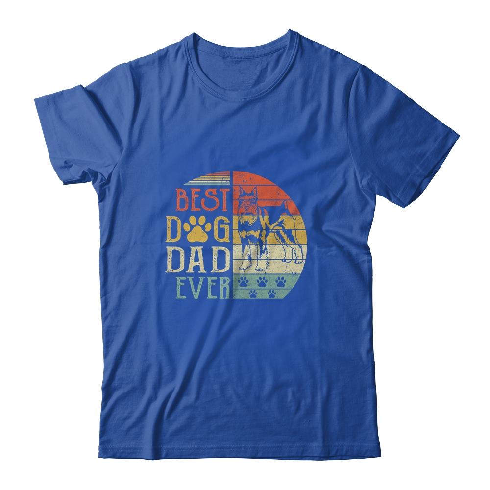 Schnauzer Best Dog Dad Ever Vintage Father's Day Retro-T-Shirt & Hoodie-Classic T-Shirt-Royal