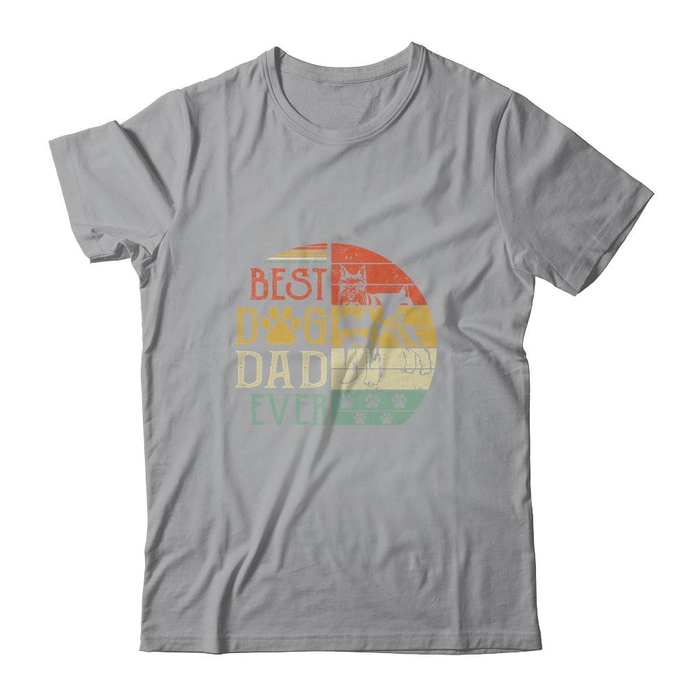 Schnauzer Best Dog Dad Ever Vintage Father's Day Retro-T-Shirt & Hoodie-Classic T-Shirt-Sport Grey