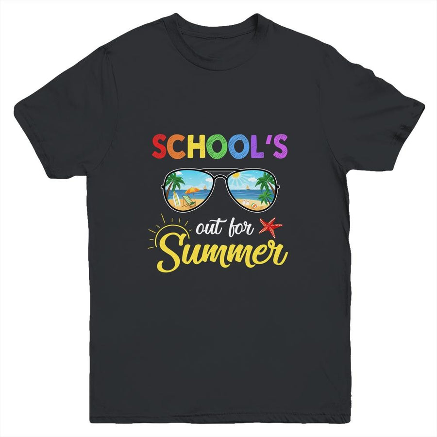 Schools Out For Summer Last Day Of School Student Teacher Youth-Youth Shirt-Youth T-Shirt-Black