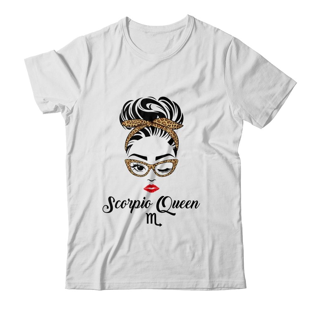 Scorpio Queen Woman Leopard Lips Eyes Lady Birthday Gifts-T-Shirt & Tank Top-Classic T-Shirt-White