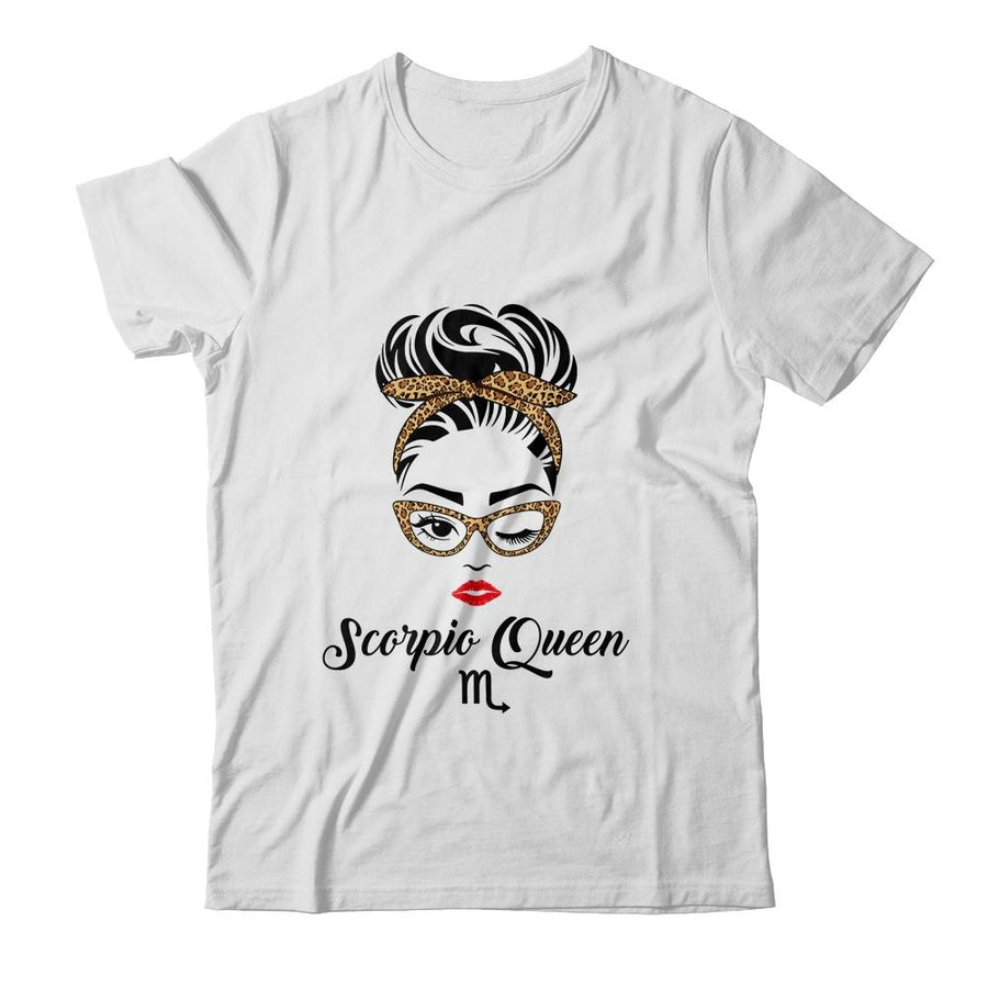 Scorpio Queen Woman Leopard Lips Eyes Lady Birthday Gifts-T-Shirt & Tank Top-Classic T-Shirt-White