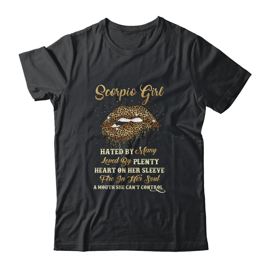 Scorpius Girl Birthday Funny Leopard Lips Women-T-Shirt & Tank Top-Classic T-Shirt-Black