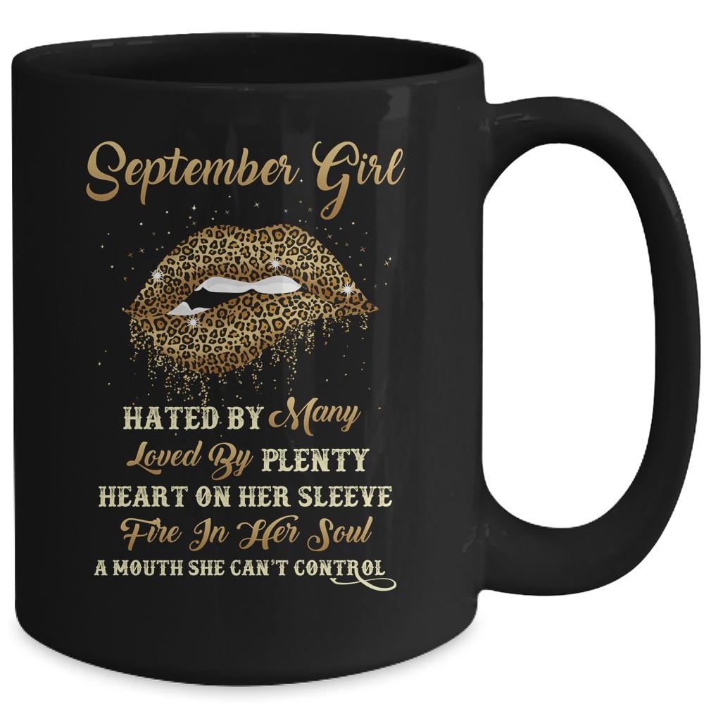 September Girl Birthday Funny Leopard Sexy Lip Mug-Coffee Mug-