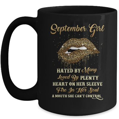 September Girl Birthday Funny Leopard Sexy Lip Mug-Coffee Mug-Mug-Black