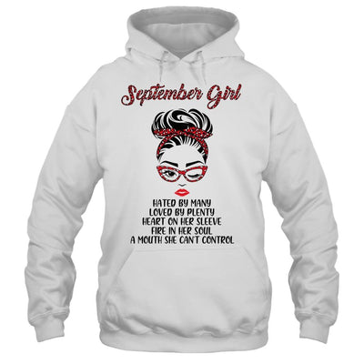September Girl Hated By Many Loved By Plenty Leopard Women-T-Shirt & Tank Top-Pullover Hoodie-White