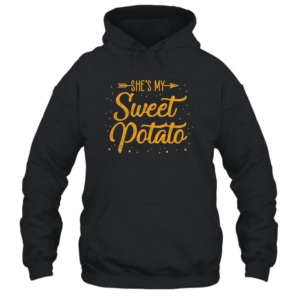 She's My Sweet Potato Yes I Yam Matching Couple Gift-T-Shirt & Hoodie-Pullover Hoodie-Black
