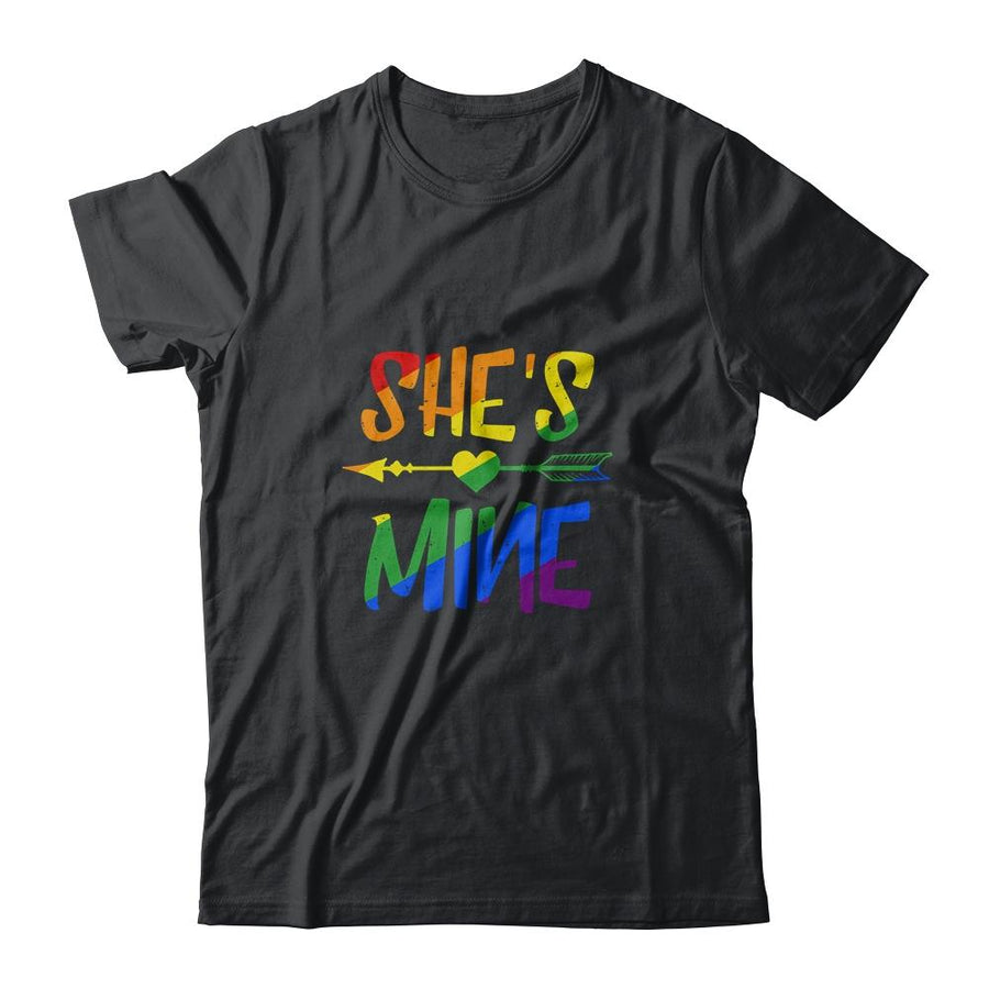 Shes Mine Im Hers Lesbian Couple Matching LGBT Pride-T-Shirt & Hoodie-Classic T-Shirt-Black