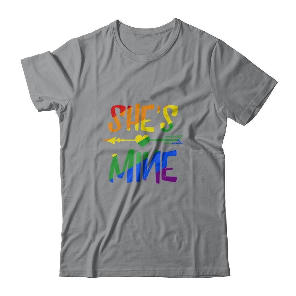 Shes Mine Im Hers Lesbian Couple Matching LGBT Pride-T-Shirt & Hoodie-Classic T-Shirt-Sport Grey