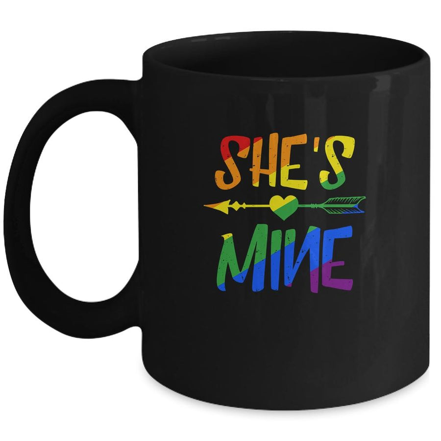 Shes Mine Im Hers Lesbian Couple Matching LGBT Pride Mug-Coffee Mug-Mug-Black