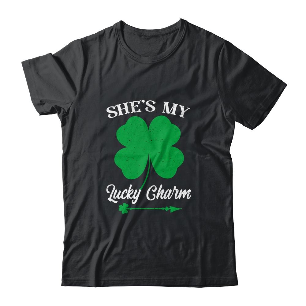 Shes My Lucky Charm St Patricks Day-T-Shirt & Hoodie-Classic T-Shirt-Black