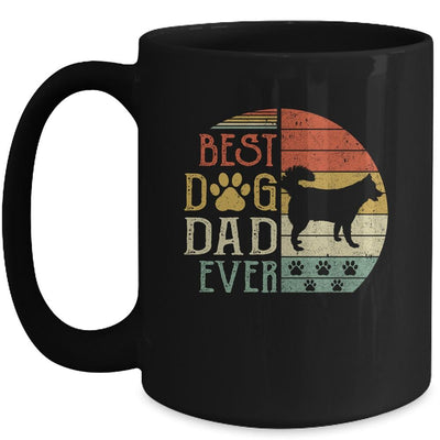 Siberian Husky Best Dog Dad Ever Vintage Father's Day Retro Mug-Coffee Mug-Mug-Black