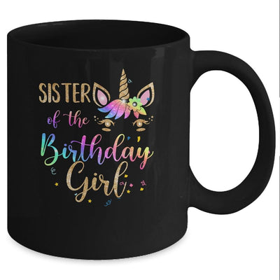 Sister Of The Birthday Girl Sister Unicorn Birthday Gift Mug-Coffee Mug-Mug-Black