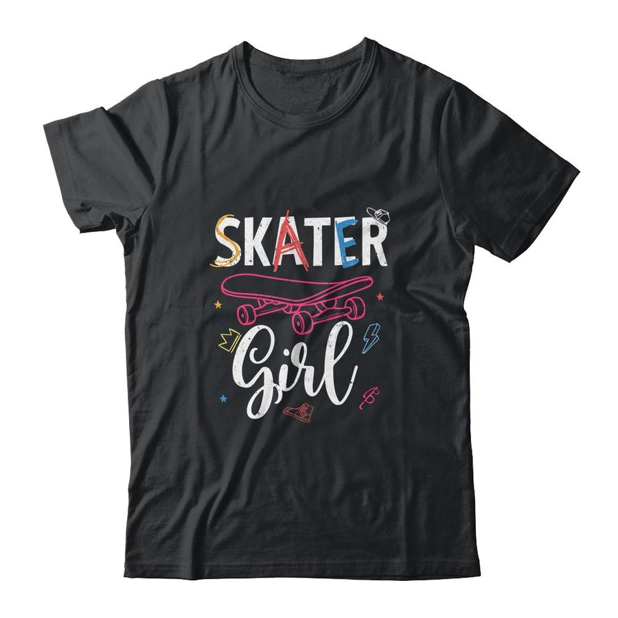 Skater Skateboard Skateboarding For Girls-T-Shirt & Tank Top-Classic T-Shirt-Black