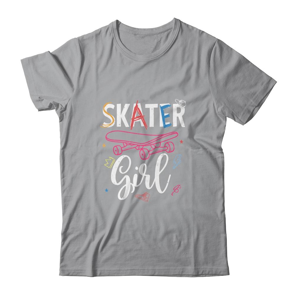 Skater Skateboard Skateboarding For Girls-T-Shirt & Tank Top-Classic T-Shirt-Sport Grey