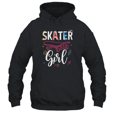Skater Skateboard Skateboarding For Girls-T-Shirt & Tank Top-Pullover Hoodie-Black