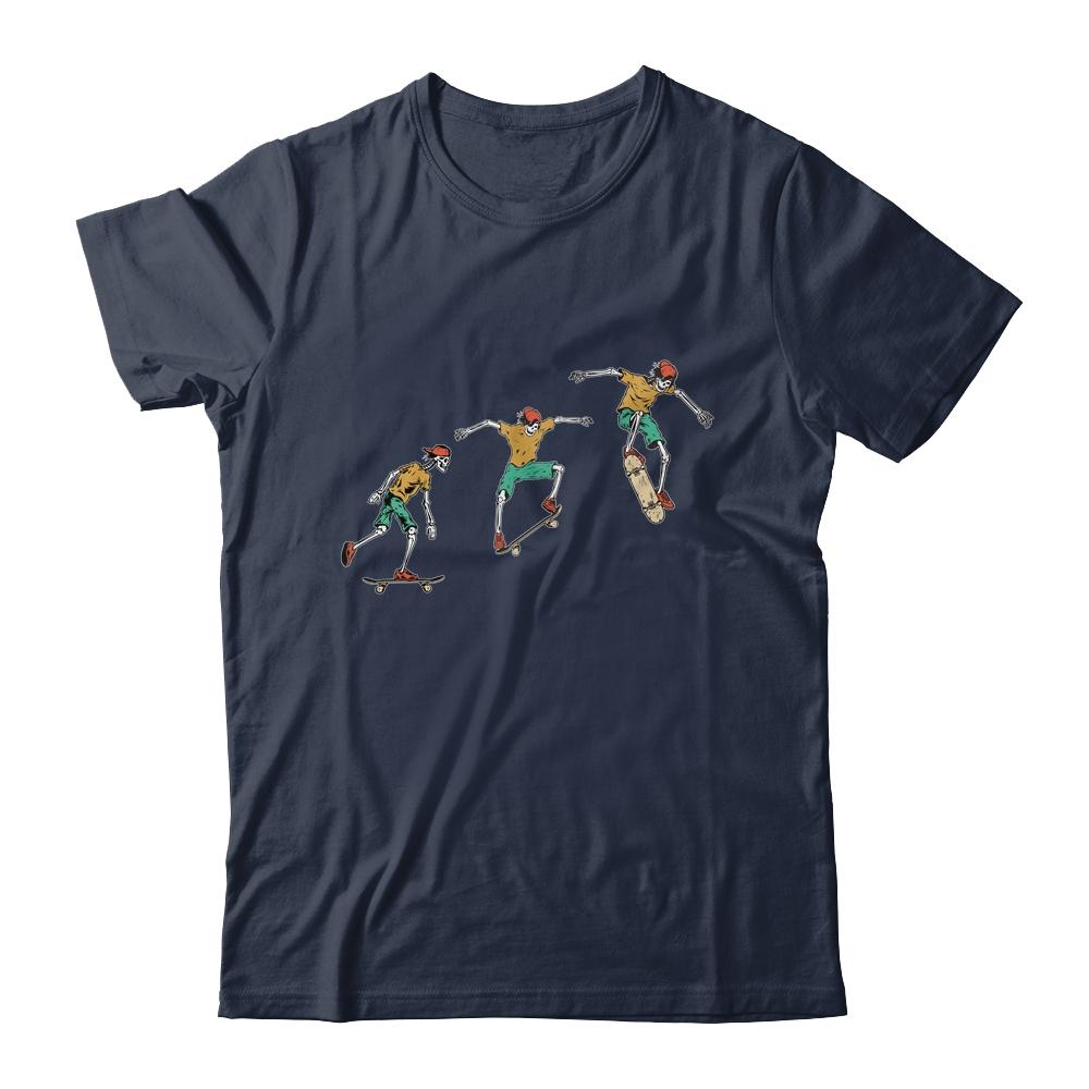 Skeleton Skateboard Funny Halloween Costume Gift-T-Shirt & Hoodie-Classic T-Shirt-Navy