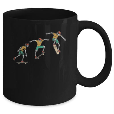 Skeleton Skateboard Funny Halloween Costume Gift Mug-Coffee Mug-Mug-Black