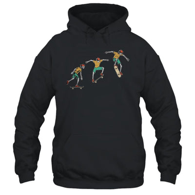 Skeleton Skateboard Funny Halloween Costume Gift-T-Shirt & Hoodie-Pullover Hoodie-Black