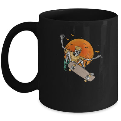 Skeleton Skater In Halloween With Skateboard Mug-Coffee Mug-Mug-Black