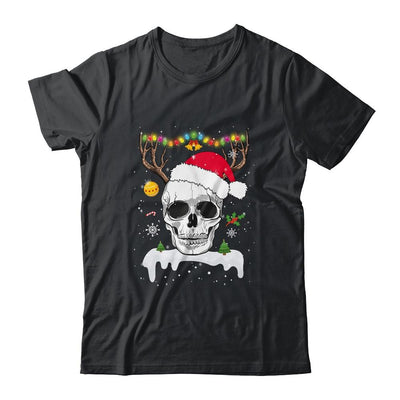 Skull Reindeer Christmas Funny Skulls Santa Hat Reindeer-T-Shirt & Sweatshirt-Classic T-Shirt-Black