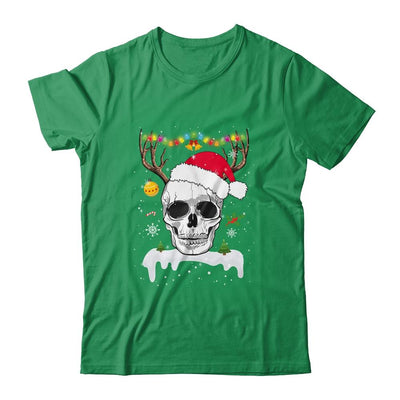 Skull Reindeer Christmas Funny Skulls Santa Hat Reindeer-T-Shirt & Sweatshirt-Classic T-Shirt-Irish Green