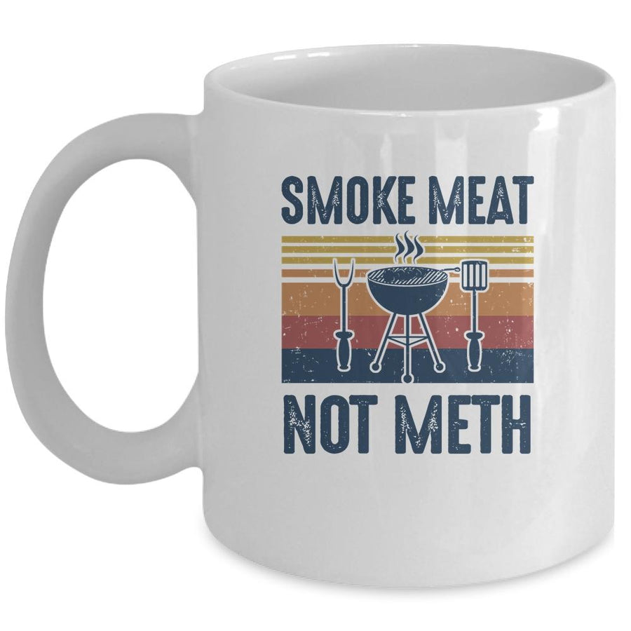 Smoke Meat Brisket Not Meth BBQ Chef Gift Mug-Coffee Mug-Mug-White