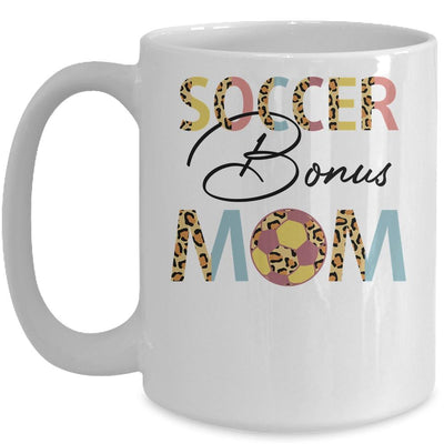 Soccer Bonus Mom Soccer Mom Leopard Mothers Day Mug-Coffee Mug-Mug-White