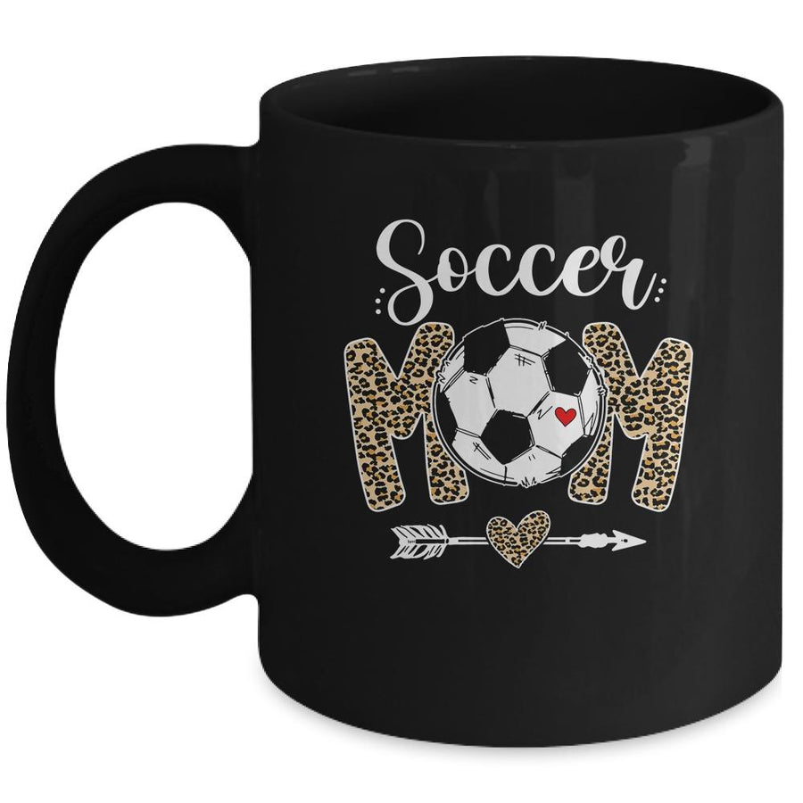 Soccer Mom Leopard Funny Mom Mothers Day Mug-Coffee Mug-Mug-Black