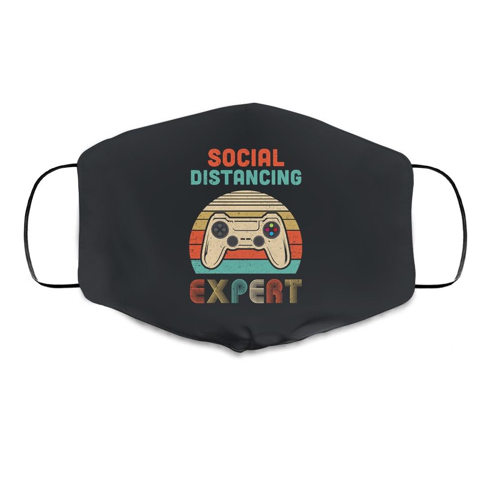 Social Distancing Expert Gaming Video Gamer Boys Men Gift Cloth Face Mask