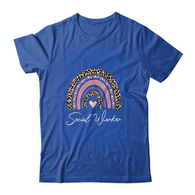 Social Worker Leopard Rainbow Women Girls-T-Shirt & Tank Top-Classic T-Shirt-Royal
