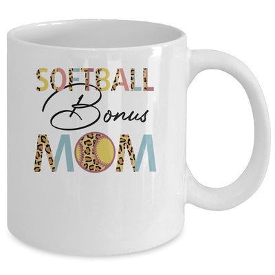 Softball Bonus Mom Softball Mom Leopard Mothers Day Mug-Coffee Mug-