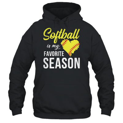 Softball Is My Favorite Season-T-Shirt & Tank Top-Pullover Hoodie-Black