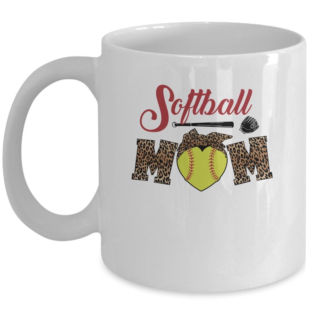 Softball Mom Leopard Funny Baseball Mom Mother's Day Mug