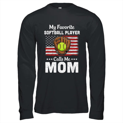 Softball Mom My Favorite Softball Player Calls Me Mom-T-Shirt & Hoodie-Long Sleeve T-Shirt-Black