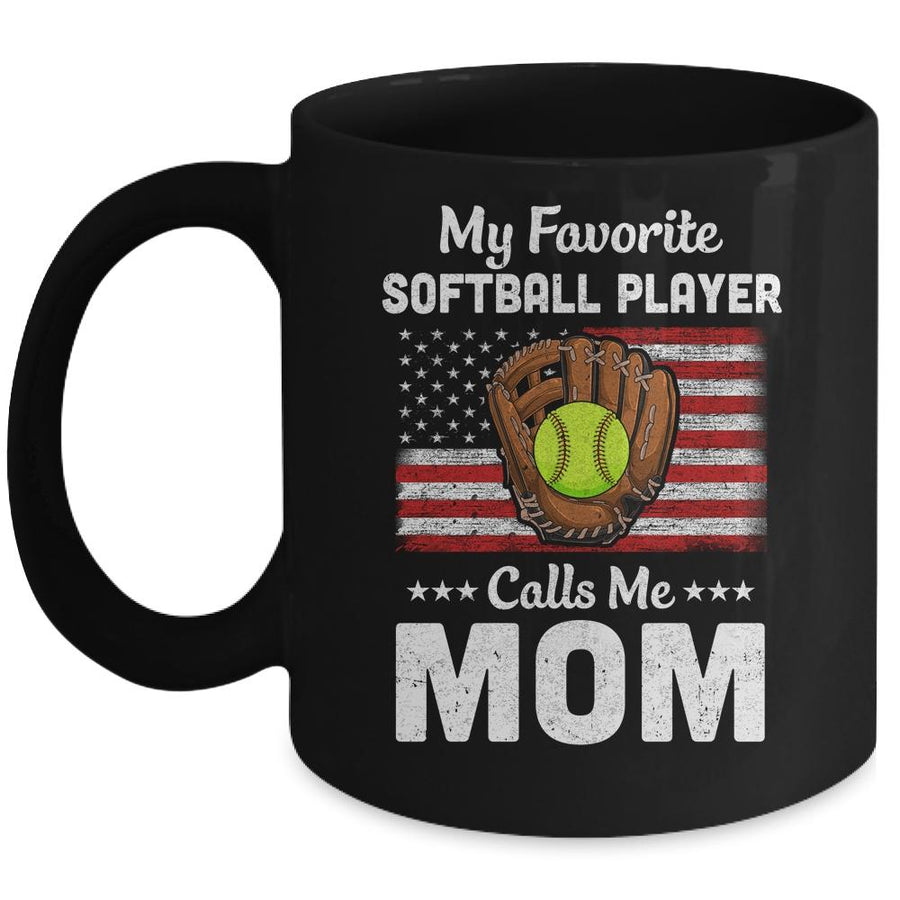 Softball Mom My Favorite Softball Player Calls Me Mom Mug-Coffee Mug-Mug-Black