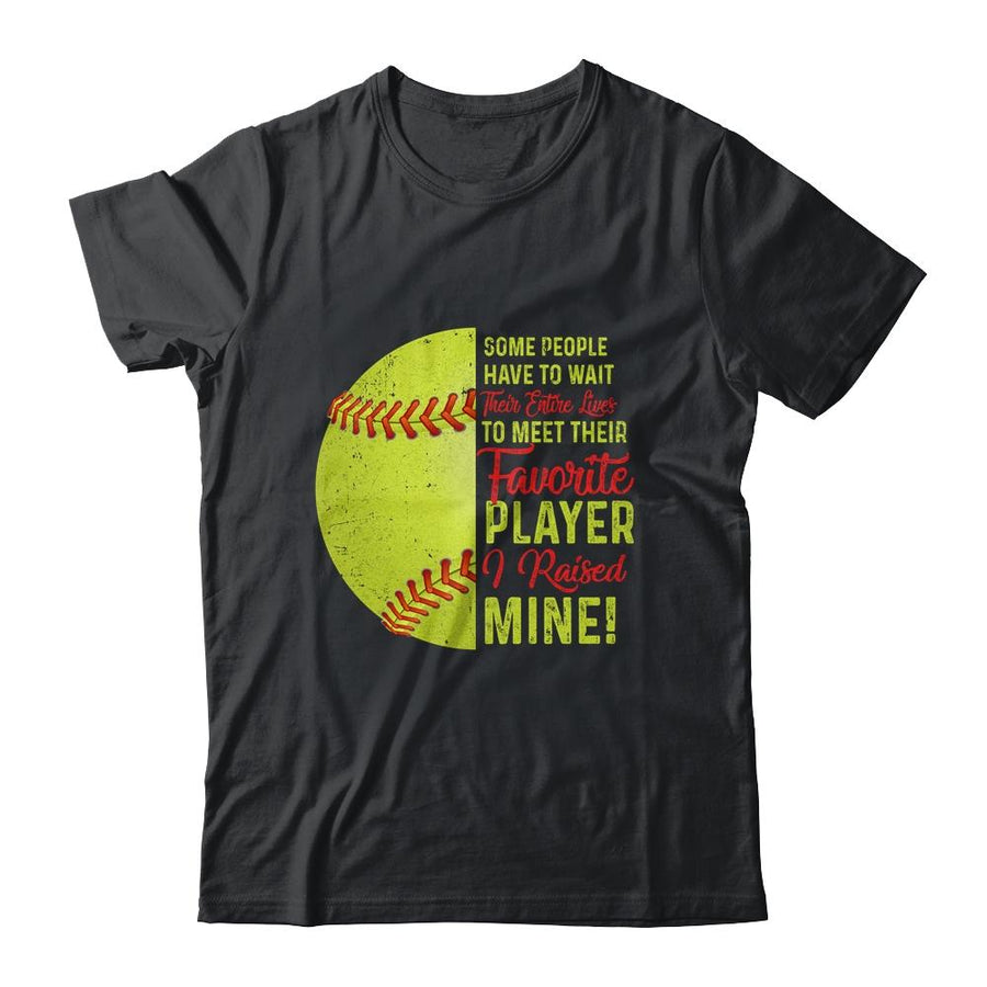 Some People Have To Wait Their Entire Lives Softball Player-T-Shirt & Hoodie-Classic T-Shirt-Black