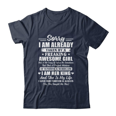 Sorry I Am Already Taken By A Freaking Awesome Girl-T-Shirt & Hoodie-Classic T-Shirt-Navy