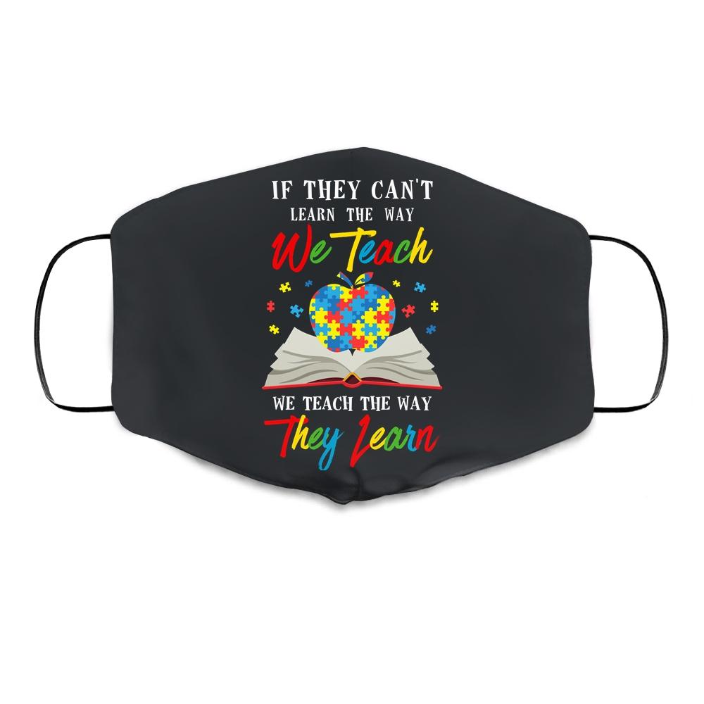 Special Teach Autism Awareness Puzzle Teacher Cloth Face Mask-Cloth Face Mask-Cloth Face Mask-Black