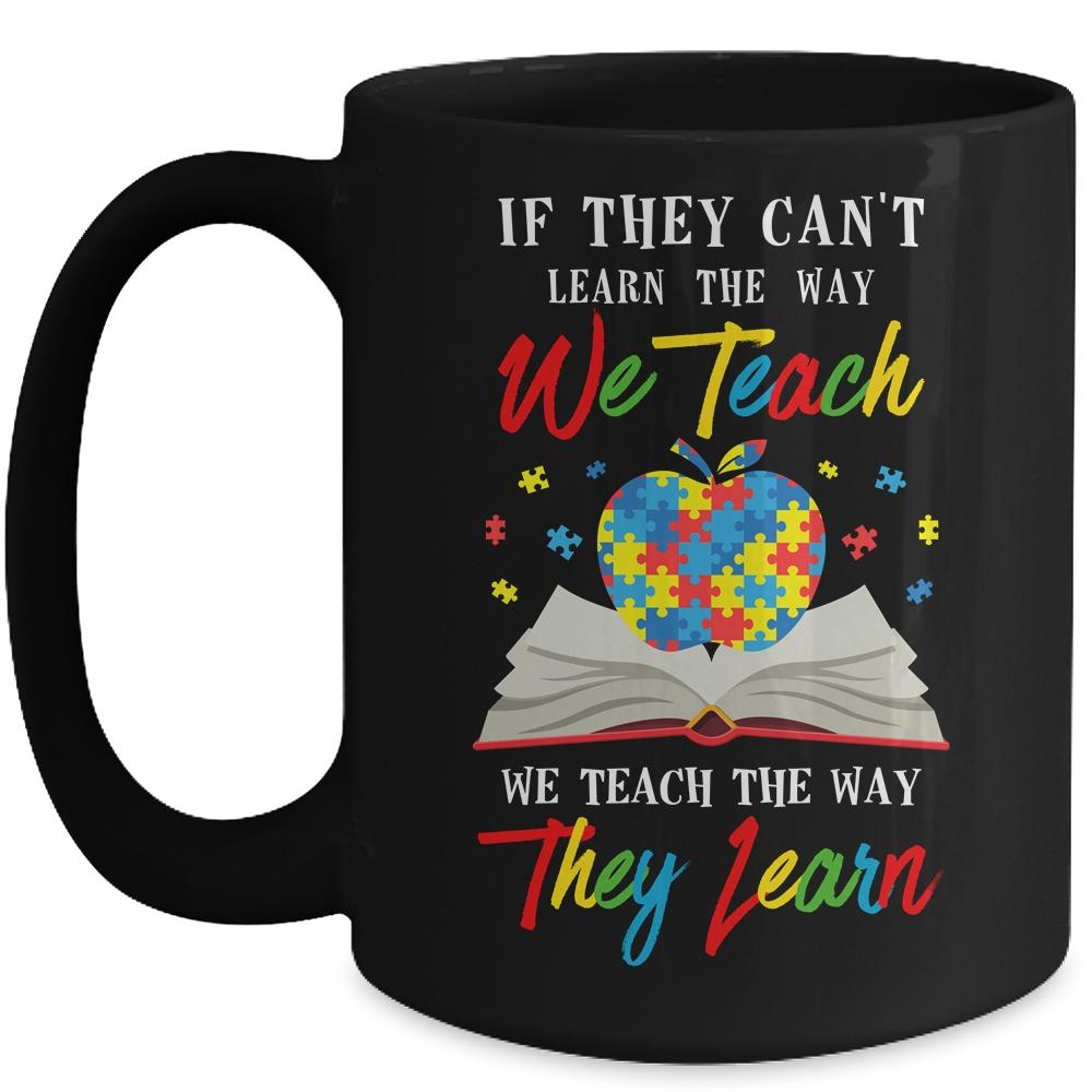 Special Teach Autism Awareness Puzzle Teacher Mug-Coffee Mug-Mug-Black
