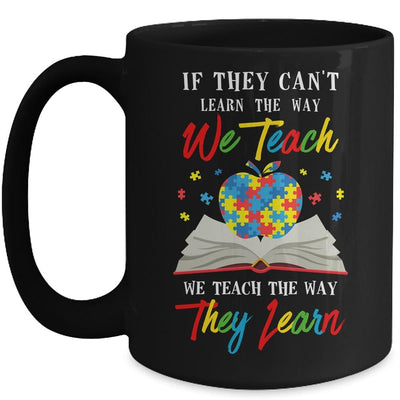 Special Teach Autism Awareness Puzzle Teacher Mug-Coffee Mug-Mug-Black
