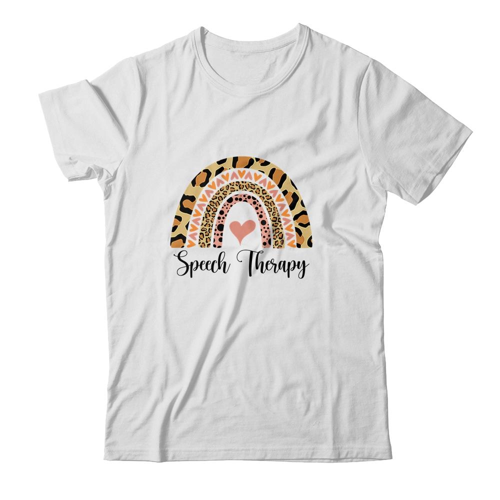 Speech Therapy Rainbow Speech Language Pathologist SLP-T-Shirt & Tank Top-Classic T-Shirt-White