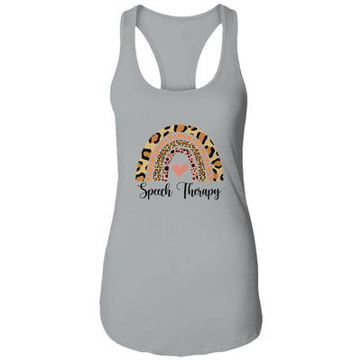 Speech Therapy Rainbow Speech Language Pathologist SLP-T-Shirt & Tank Top-Women's Ideal Racerback Tank-Heather Grey