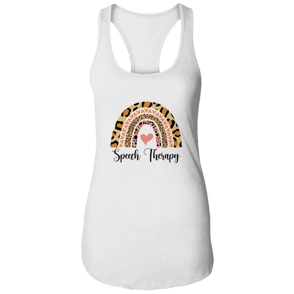 Speech Therapy Rainbow Speech Language Pathologist SLP-T-Shirt & Tank Top-Women's Ideal Racerback Tank-White